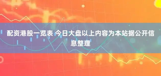 配资港股一览表 今日大盘以上内容为本站据公开信息整理